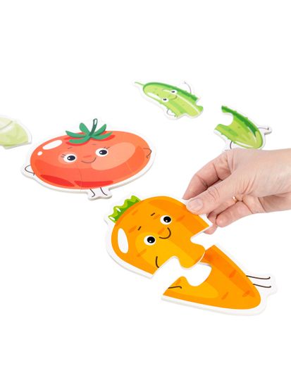 Пазлы контуры "Овощи" 6 фигурок Baby Toys (мягкие)