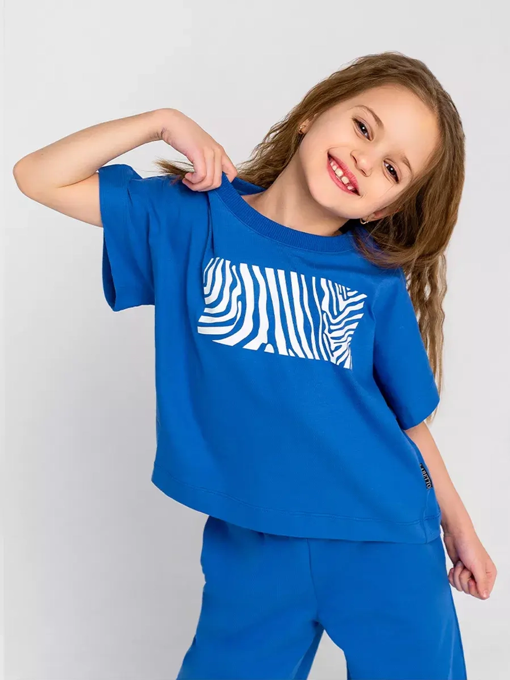 Костюм для девочек, футболка и брюки палаццо