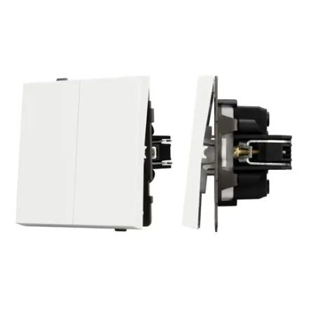 Механизм выключателя двухклавишный проходной SWT-TENDO-MKP2-SFPL-WH (230V, 10A) (Arlight, Матовый белый) 054556