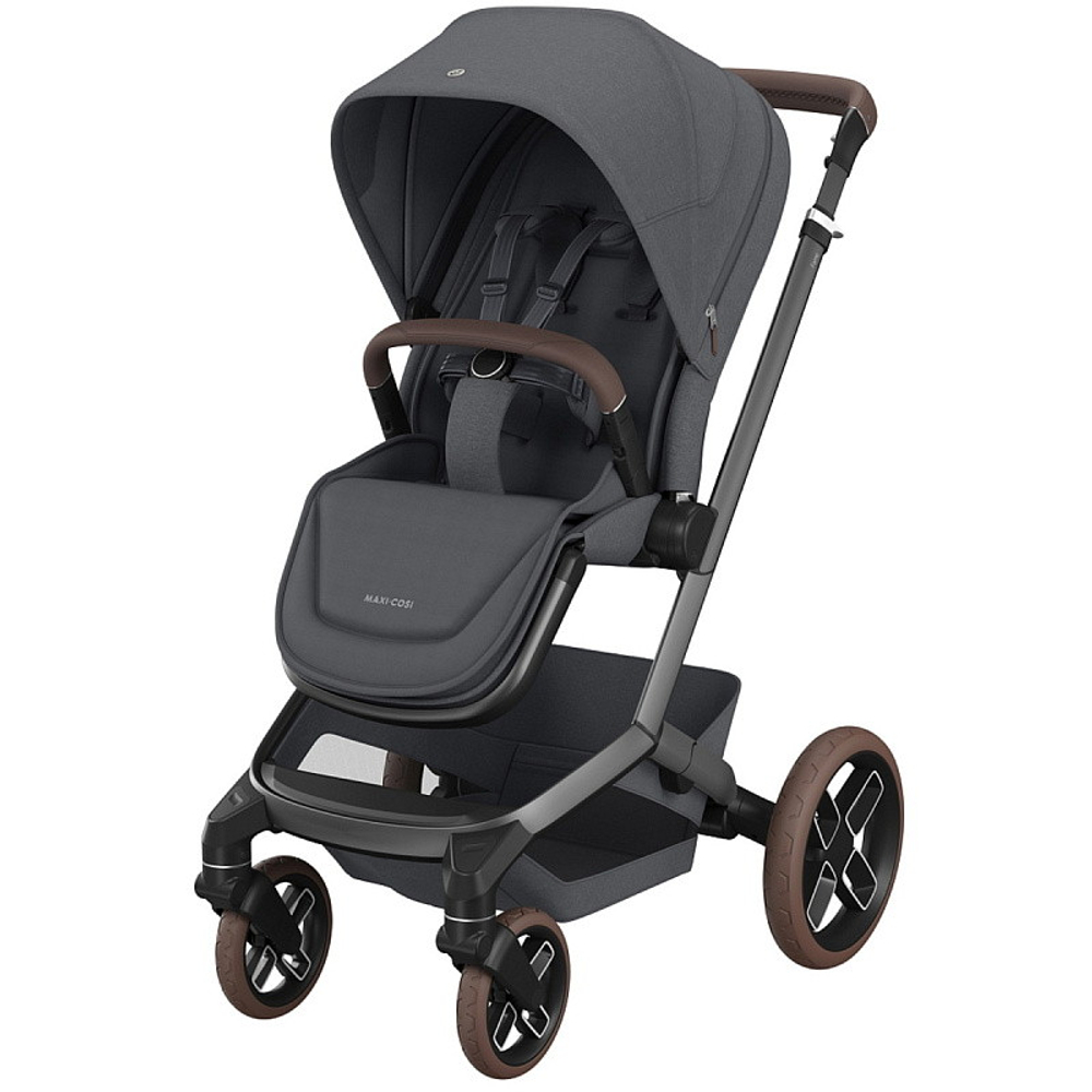 Детская коляска Maxi-Cosi Fame 3 в 1 с автокреслом CabrioFix Essential green Twillic Graphite/графит