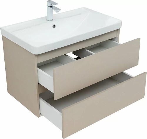 Тумба с раковиной Aquanet Вега 2.0 337943/301805 80 бежевый