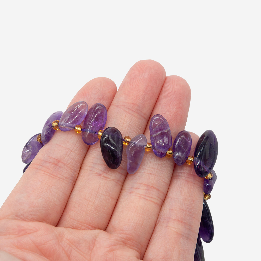 Аметист натуральный, перышки, 11-28мм