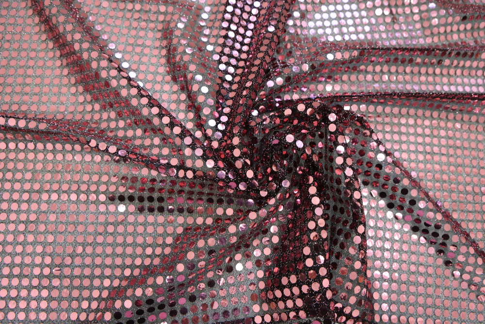 Трикотаж с пайетками пыльно-розовый