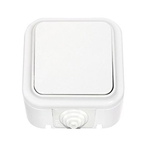 Выключатель одноклавишный 4А 250В IP54 О/У без индикации БЕЛЫЙ Пралеска