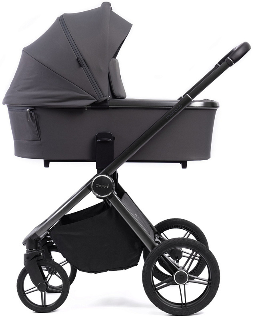 Детская коляска Peppy Monaco 2 в 1 Antrazit (графитовый), рама серая