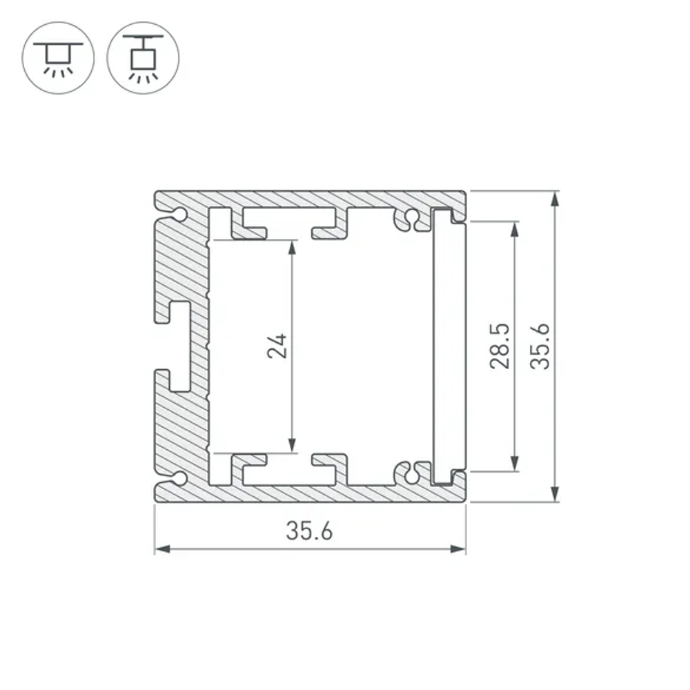 Профиль SL-ARC-3535-D1500-W90 BLACK (1180мм, дуга 1 из 4) (Arlight, Алюминий) 026599
