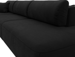 Диван прямой Лига-036 НПБ Модерн Лонг подлокотник слева МИКРОВЕЛЬВЕТ Черный