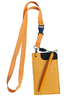 Ланьярд из фетра для карт Оранжевый