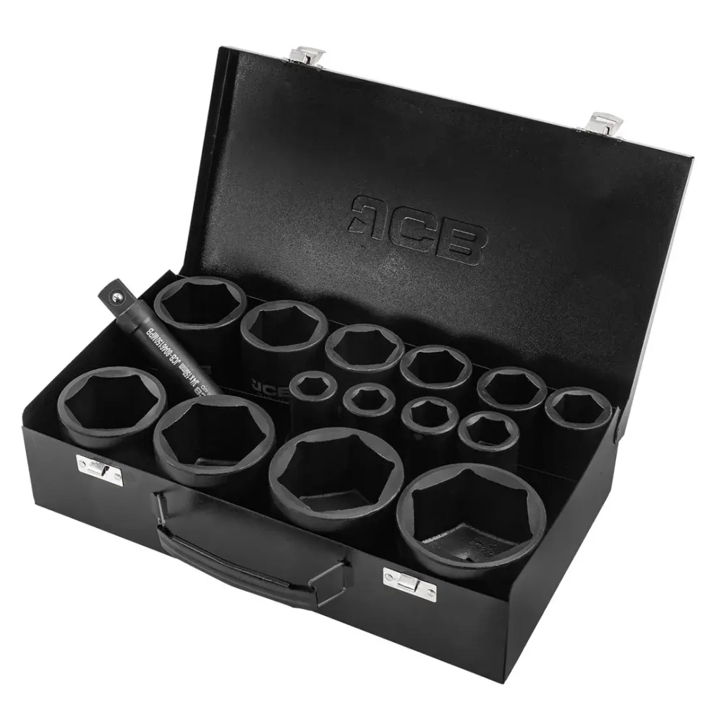 Набор головок ударных глубоких 3/4''14пр.(6гр.)(17,19,22,24,27,30,32,36,41,46,50,55,60,65мм)в метал. кейсе JCB JCB-6142-5MPB