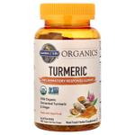Garden of Life, Organics, жевательные таблетки с куркумой, 120 веганских жевательных таблеток