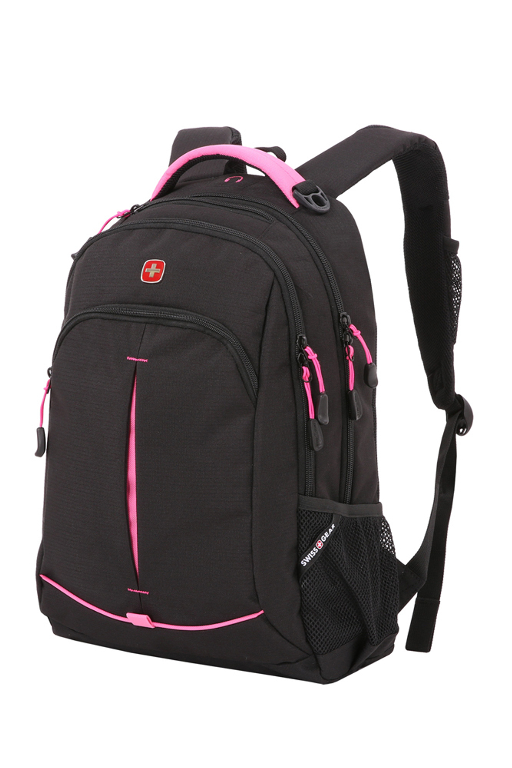 Прочный качественный с гарантией швейцарский школьный чёрный с яркими элементами рюкзак 32x15x46 см (22 л) SWISSGEAR SA3165208408