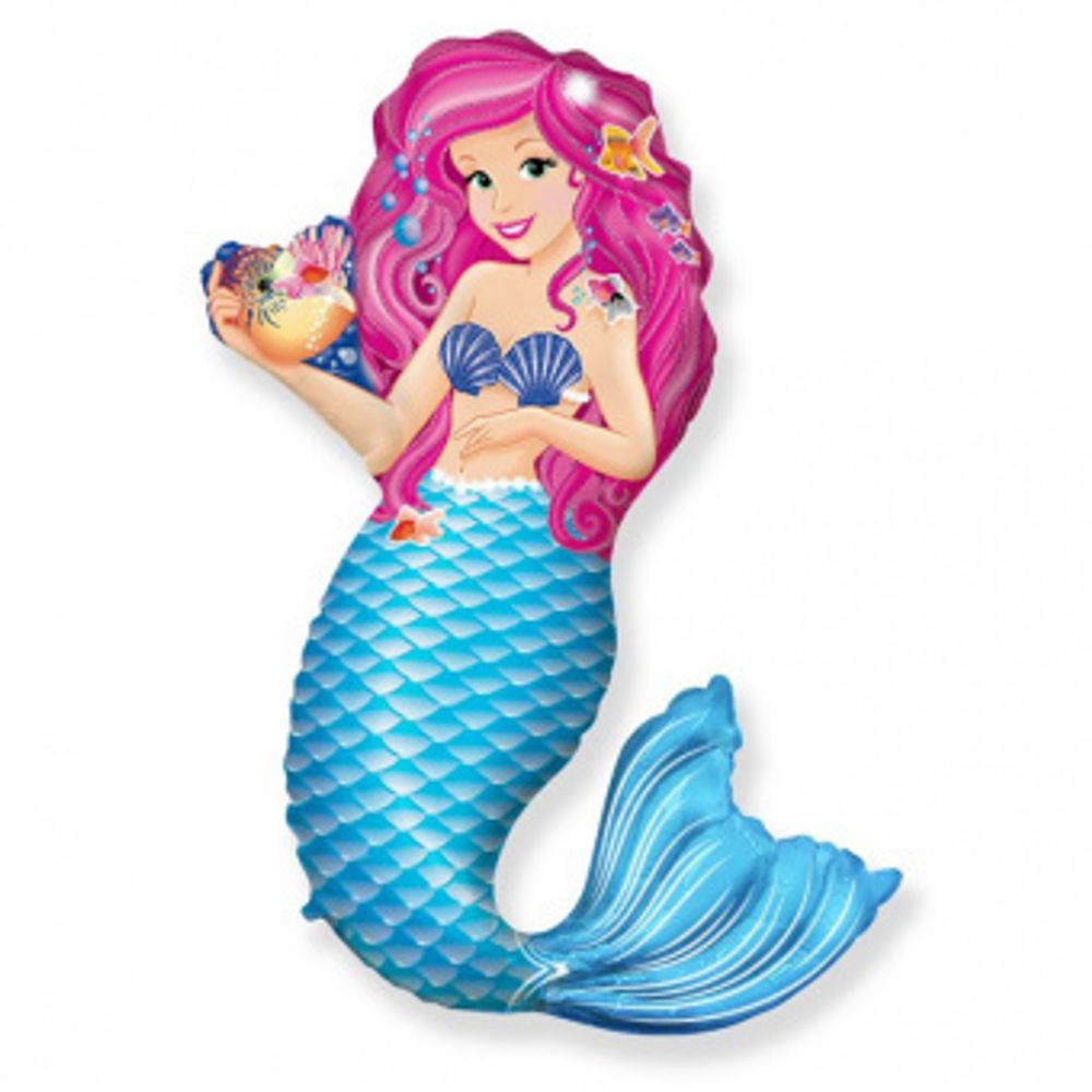 Шар-фигура, фольга, "Русалочка"/Zoe Mermaid (FM), 43"/109 см (БГ-40)