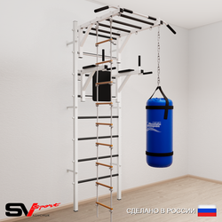 Шведская стенка Sv Sport усиленная 6421 (Турник рукоход/Брусья/Лестница/Цепь/Мешок 15кг)