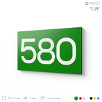 Номер на дверь 580, табличка на дверь для офиса, квартиры, кабинета, аудитории, склада, зеленая 120х70 мм, Айдентика Технолоджи