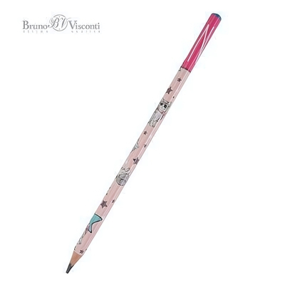 Карандаш ч/г НВ "Fun.Кошка" пласт.корпус (BrunoVisconti)