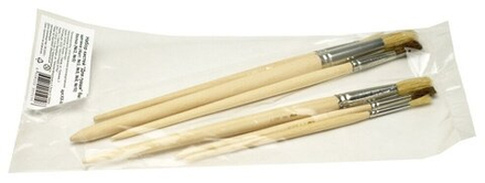 Набор кистей "Для гуаши и акварели" 6 шт.: щетина (№3, №5, №8, №10) белка (№3, №5)