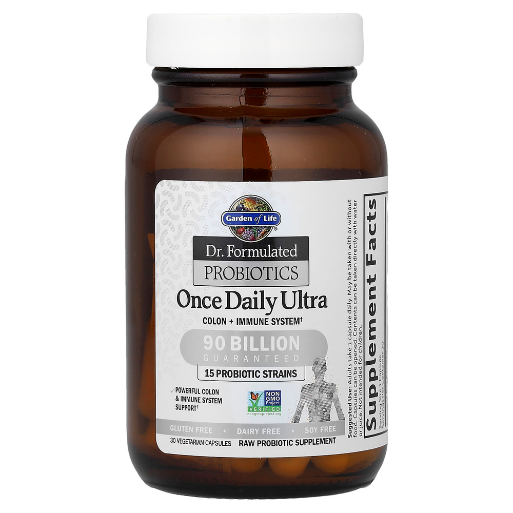 Garden of Life, Dr. Formulated Probiotics, пробиотики, для приема один раз в день, 90 млрд бактерий, 30 вегетарианских капсул