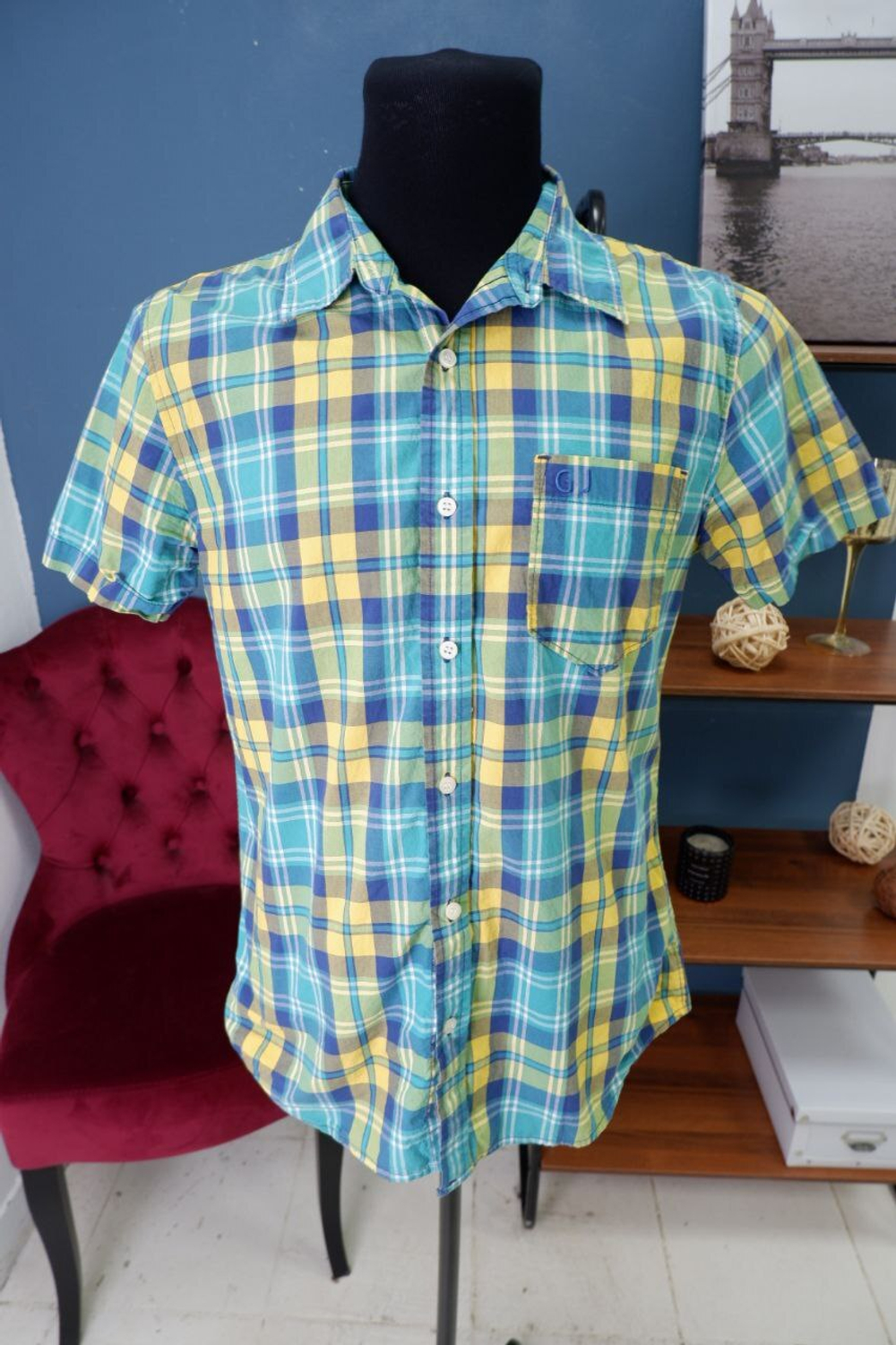 Рубашка в клетку 48 размер