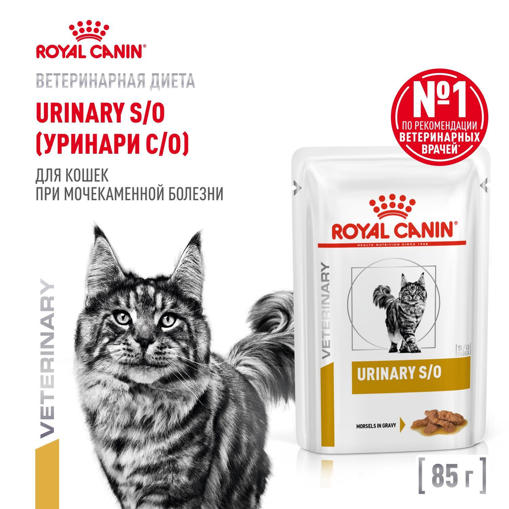 Royal Canin URINARY S/O (УРИНАРИ С/О) Корм влажный для кошек при мочекаменной болезни 85г