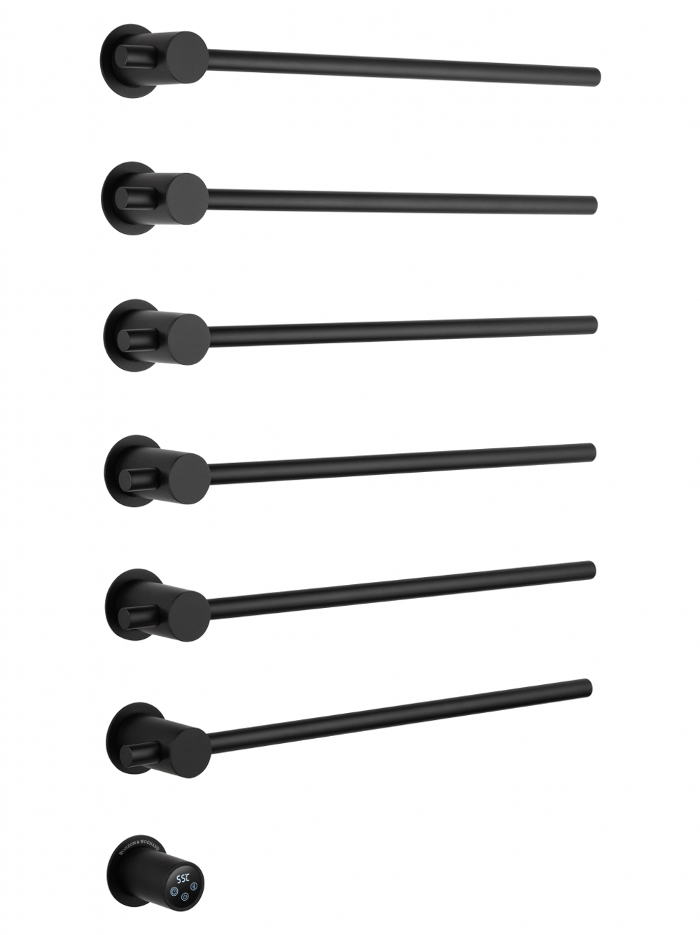 Полотенцесушитель электрический встраиваемый WONZON & WOGHAND BADEN, Черный матовый (WW-AL366-MB)