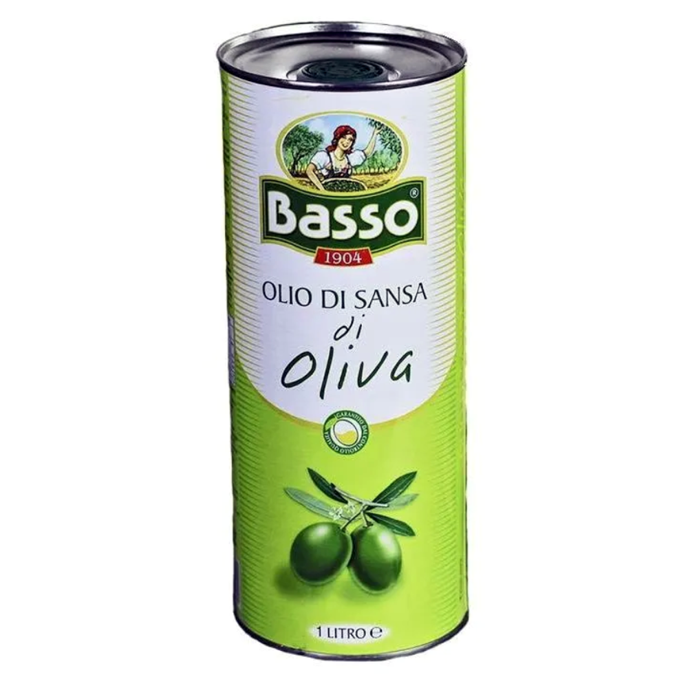 Оливковое масло Basso Olio di sansa рафинированное жесть 1000 мл