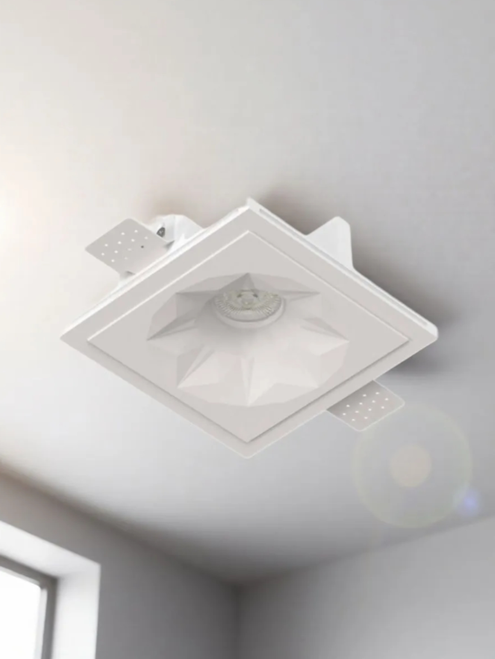 Светильник гипсовый встраиваемый Stellanova ELEKTRA POLY sn016 140х140х50мм со светодиодной лампой MR16 GU10 7W 2800K Ra>80