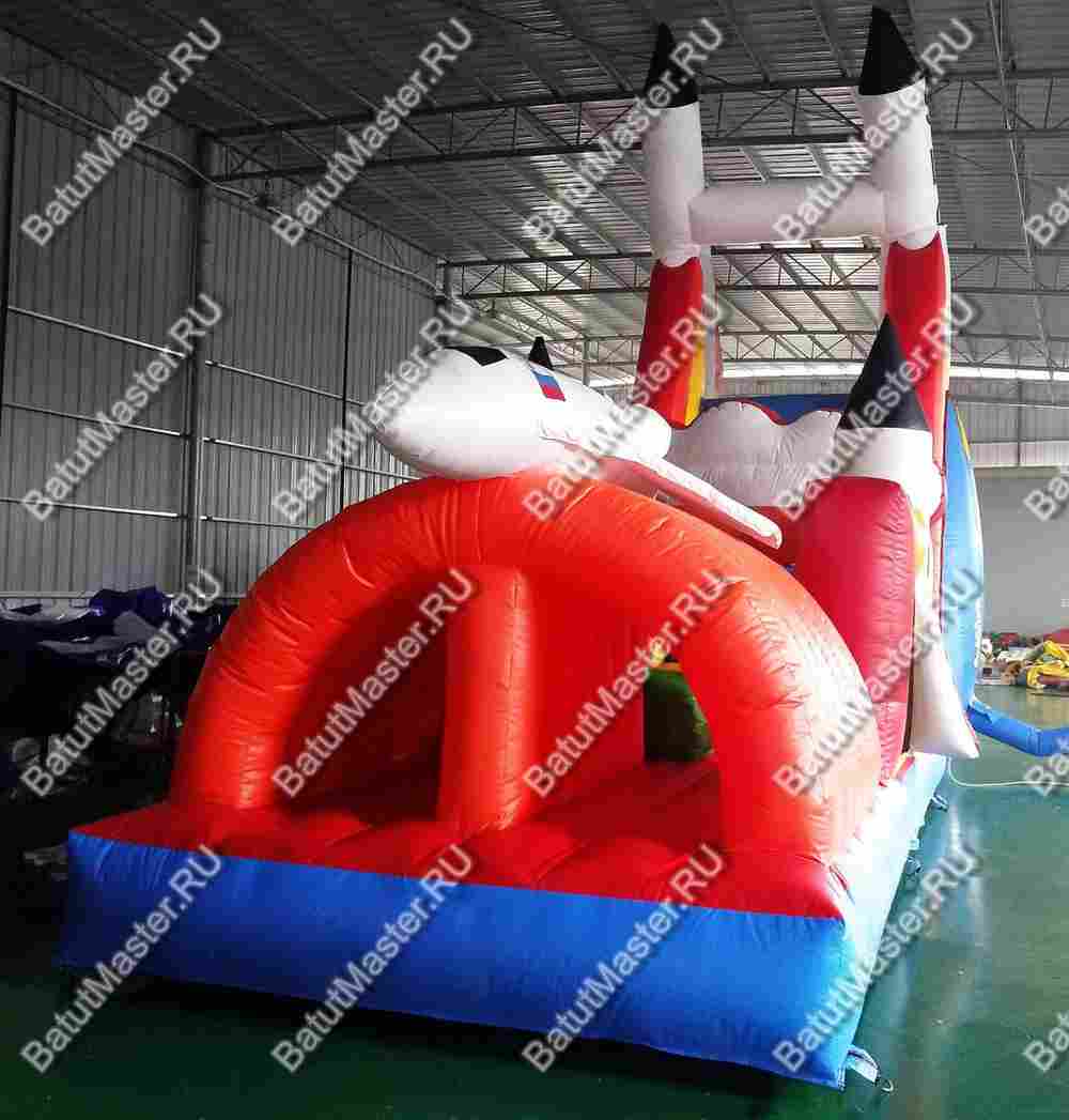 Коммерческий надувной батут "Ракета на взлёте" 14*4*7 м