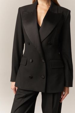 Пиджак смокинг двубортный черный