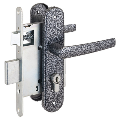 Замок Птимаш ЗВ4-3.08 серебро с ручками, стяжки