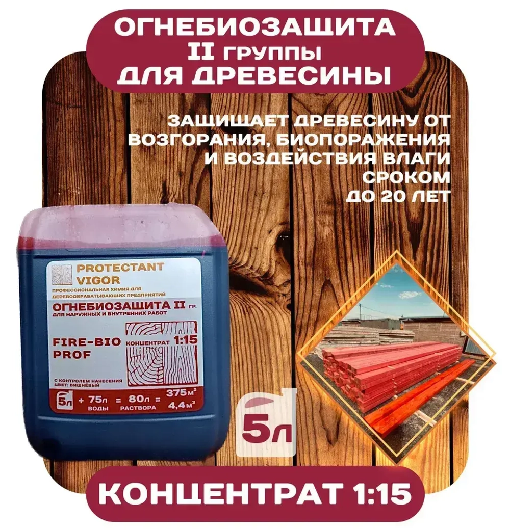 PROTECTANT VIGOR Строительный антисептик Огнебиозащитный 6 кг 5 л