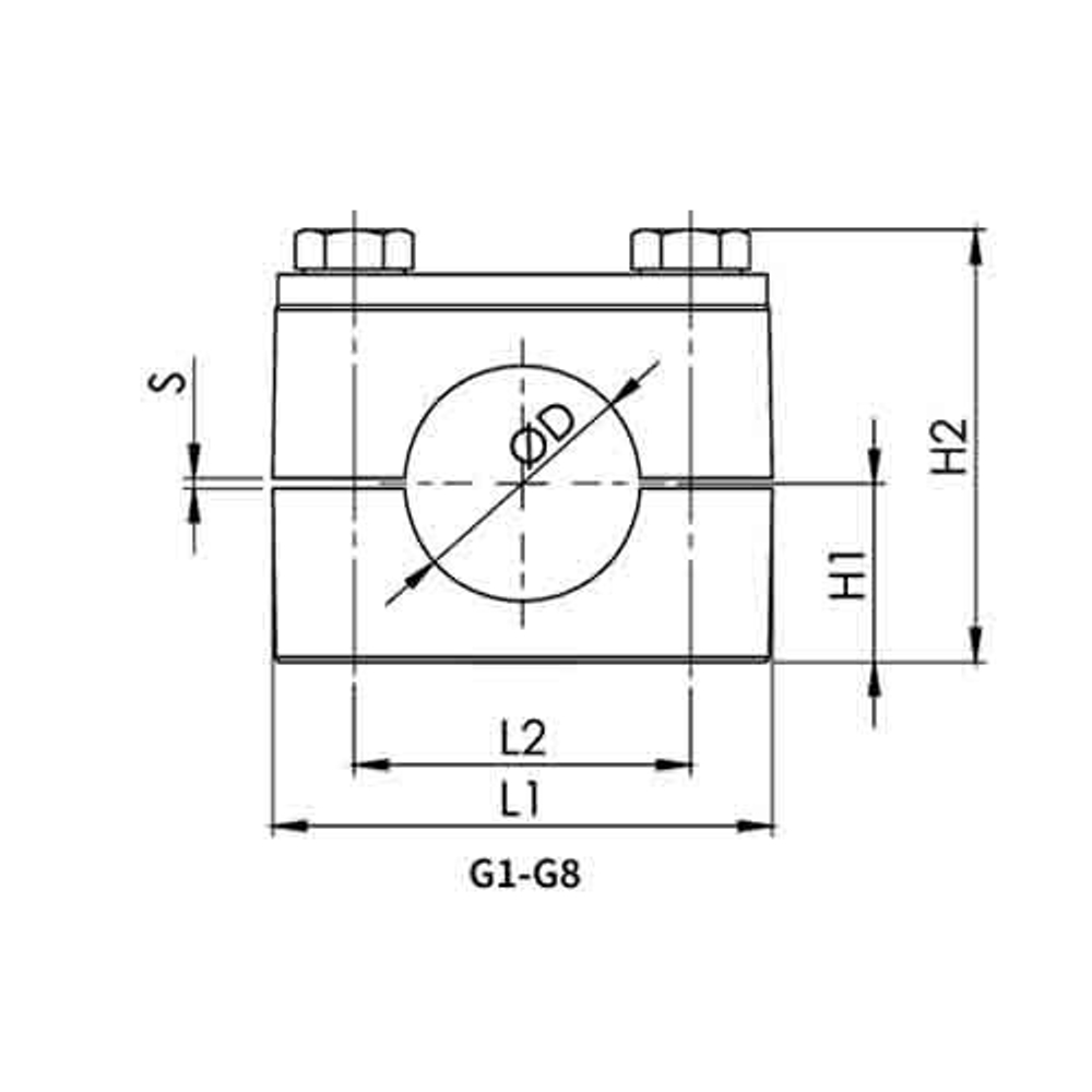 Крепеж для труб OD 15 G2 НП+ВП (полипропилен)