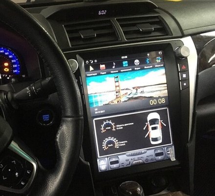 Магнитола для Toyota Camry V50/V55 2011-2018 - Carmedia ZF-1206-Q6 вертикальный экран в стиле "Тесла" на Android 11, 8Гб+128Гб, CarPlay, 4G SIM-слот