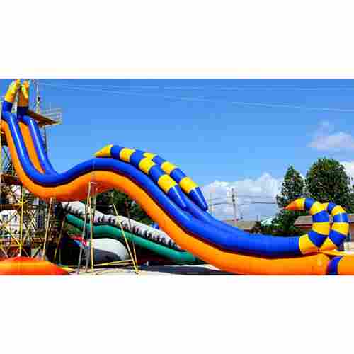Надувная водная горка для вышки (опоры) с волнообразным спуском «Морской конёк» 12*2*7 м
