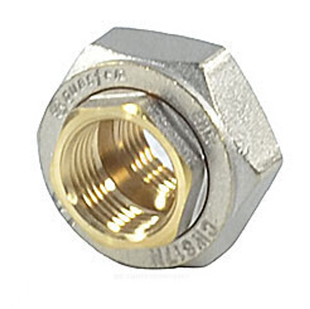 Соединитель латунь никель американка Ду 32 (1 1/4") прямой ВР/ВР 9012 ГОСТ 32585-2013 Aquasfera 9012-04