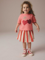 Футболка и юбка для девочки Next E54-798, Бежевый, Розовый