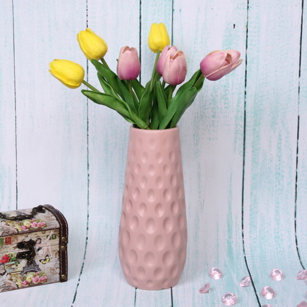 Ваза из пластика «Marlen-Вирджиния» 0,9л 23*7см цвет розовый