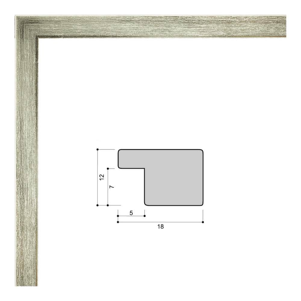 Фоторамка 21х30 см серебро, структура дерева, арт. 2130.659456