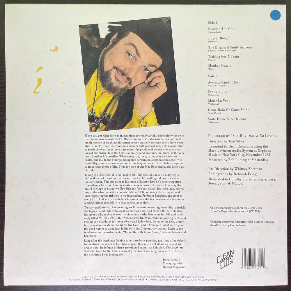 Dr. John ‎– The Brightest Smile In Town (США 1989г.)