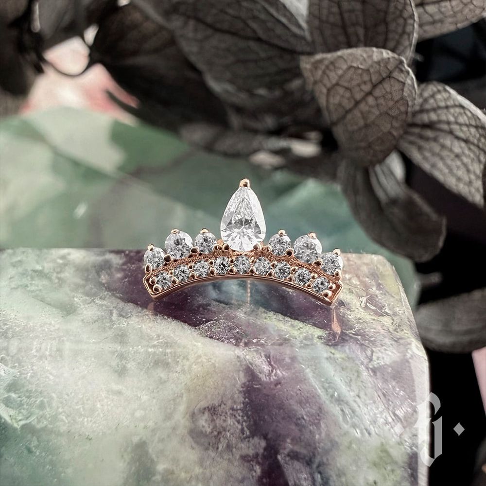 Кластер "Princess" - Розовое золото - White CZ