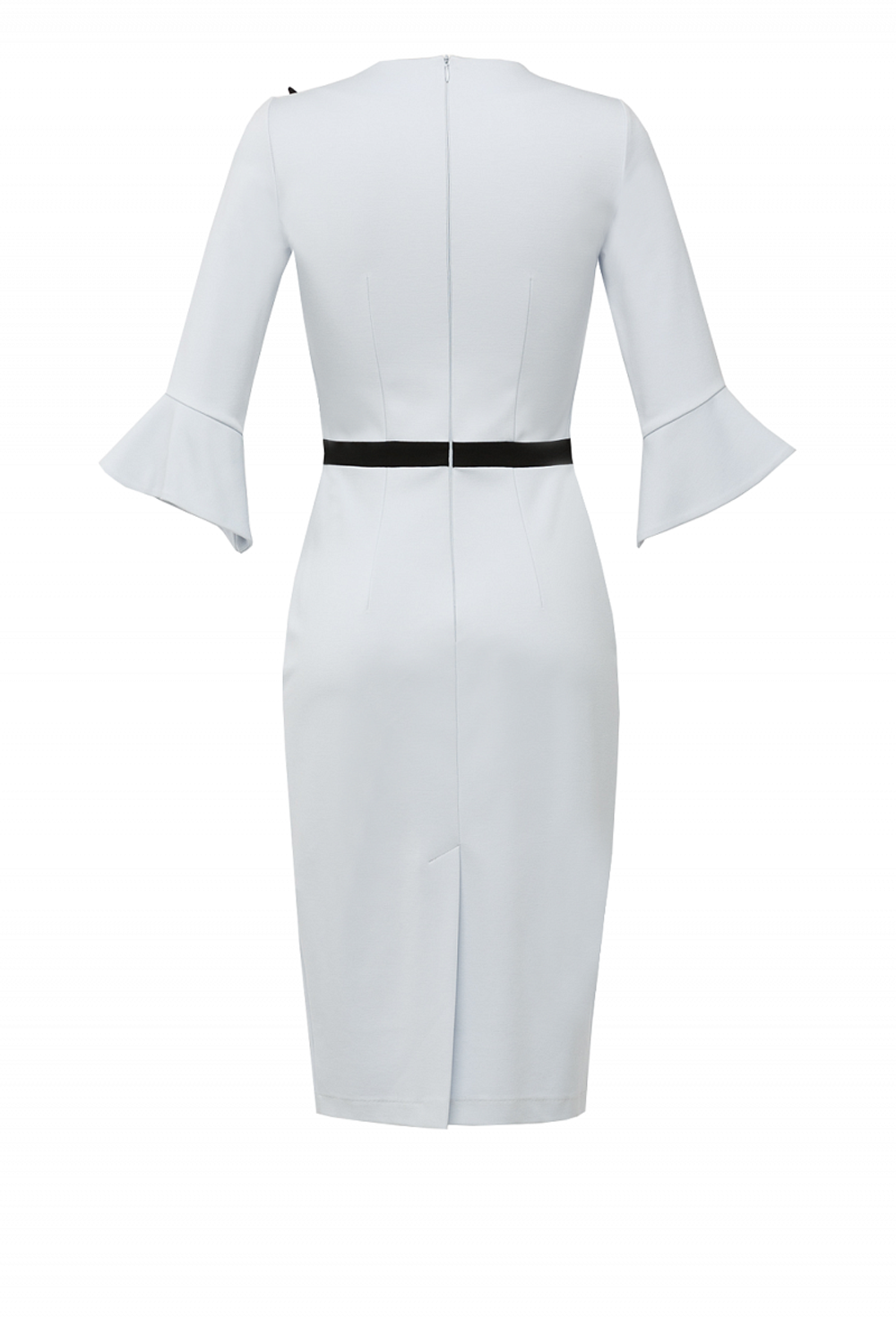 Платье футляр с контрастным притачным поясом 19 -19FW