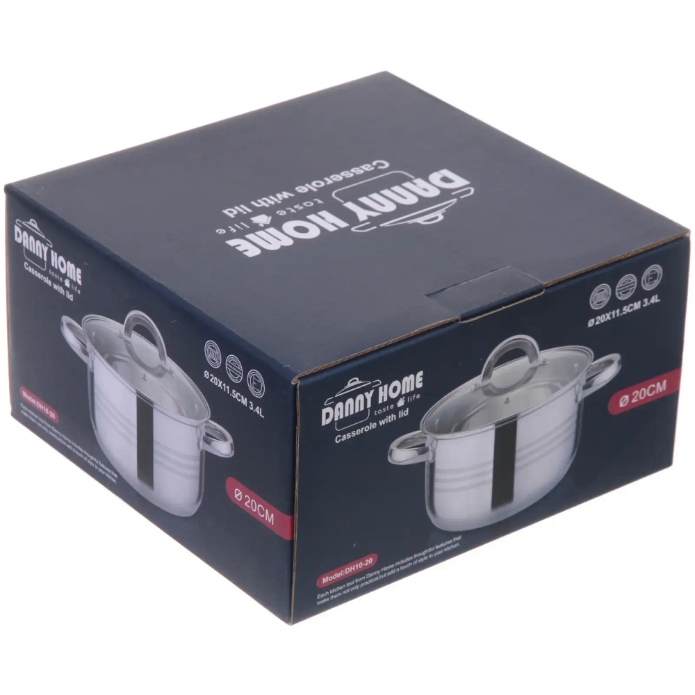 Кастрюля из нержавеющей стали MARIA 3,4л, индукция, DH10-20