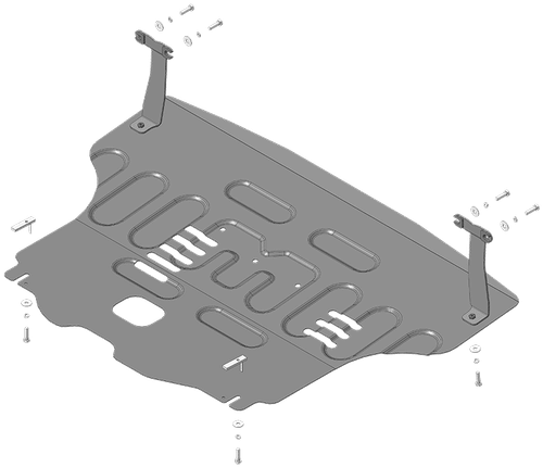 Защита картера двигателя, КПП. 2 мм, Сталь. для KIA K3 2022-н.в., Motodor.71007