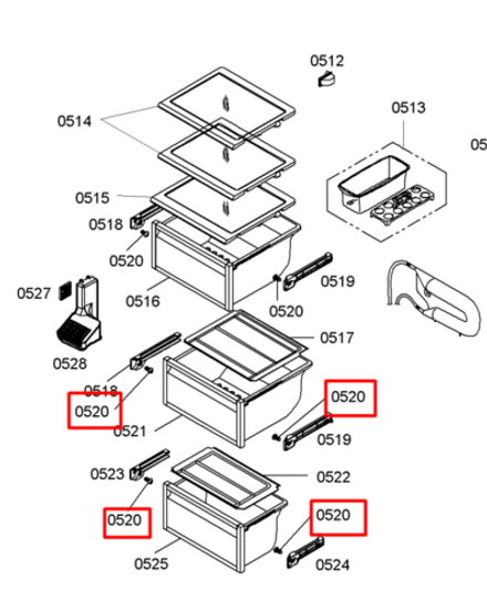 Ролик овощного ящика для холодильника Bosch (Бош) - 600998