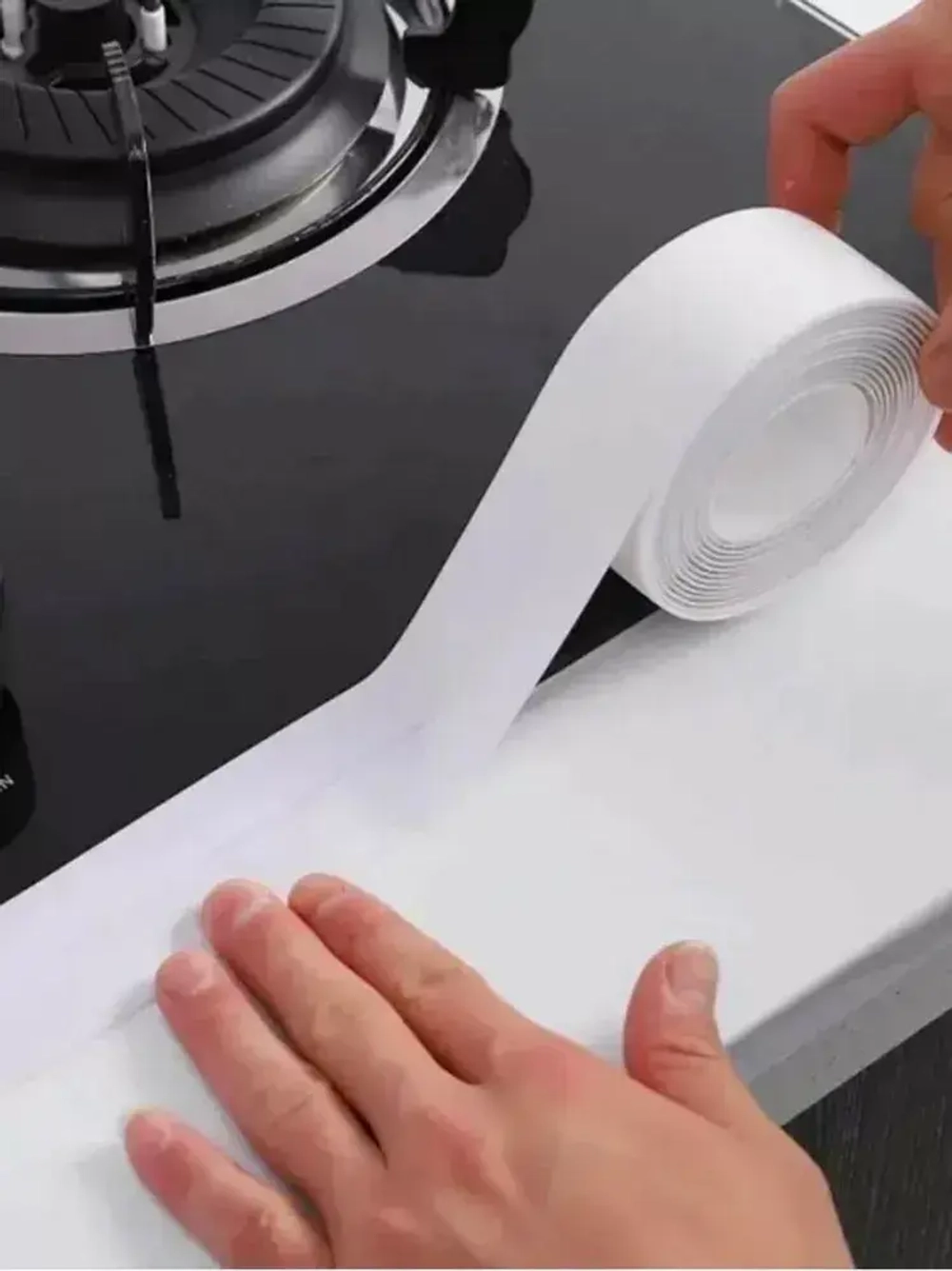 Бордюрная лента для ванны и кухни самоклеющаяся, размером 38мм х 3,2м, плинтус для ванной и раковины, клейкая лента для стыков, декоративный скотч, белый