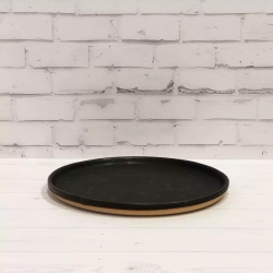 Фото тарелка черная керамическая Clayville Truffle д 250 мм 002007 из экологически чистой глины высокого качества