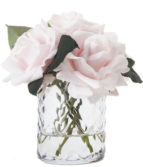 Букет розовых французских роз в прозрачной вазе "ёлочка", Cote Noire