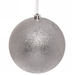 Новогодний шар 20 см «Глиттер», серебро
