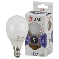 Лампа светодиодная ЭРА STD LED P45-9W-860-E14 E14 / Е14 9Вт шар холодный дневной свет | Лампы cветодиодные Шар (G/P)