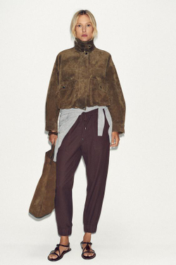 ZARA БРЮКИ С МАНЖЕТАМИ, БУРГУНДИ