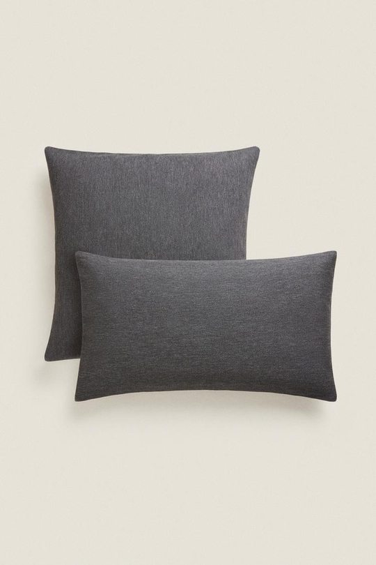 ZARA HOME ОДНОТОННЫЙ ЧЕХОЛ ДЛЯ ДЕКОРАТИВНОЙ ПОДУШКИ, СЕРЫЙ